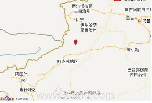 6月19日新疆阿克苏地区拜城县11时5分发生4.5级地震